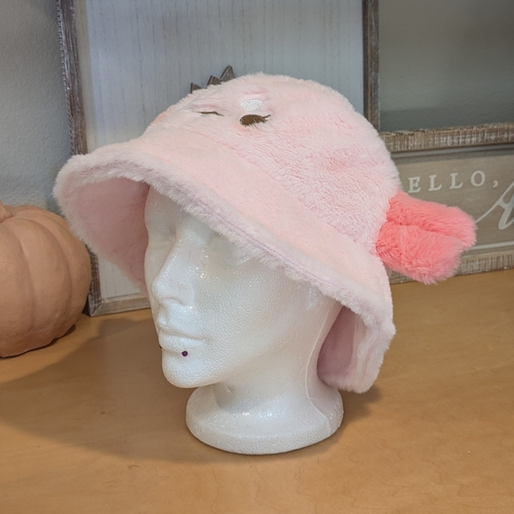 Maxolotl the Axolotol Fuzzy Bucket Hat Small Business Pink - Picture 4 of 8